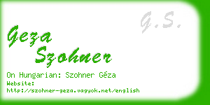 geza szohner business card